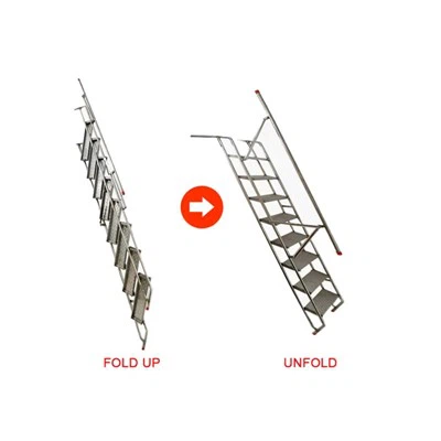 Escadas dobráveis ​​dobráveis ​​contra a parede