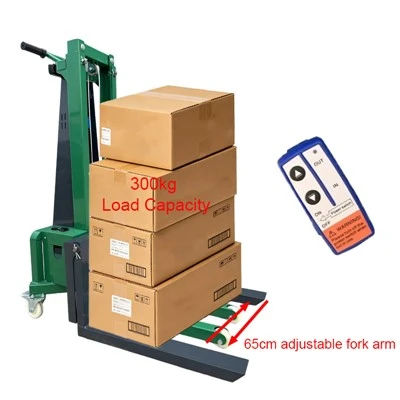 Empilhadeira compacta portátil com garfo móvel